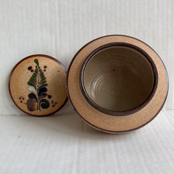 Netz Pottery Mexico Tonala fern leaf covered trinket dish bowl - Picture 7 of 15